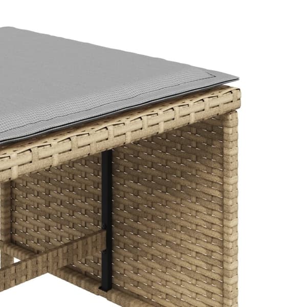 vidaXL haveskamler 4 stk. med hynder 41x41x36 cm polyrattan beige