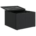 Miniatyrbillede 7 af 10: vidaXL haveskammel med hynde 55x55x37 cm polyrattan sort