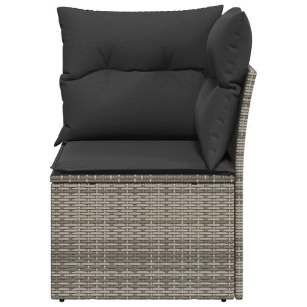 vidaXL hjørnemodul til havesofa med hynder polyrattan grå