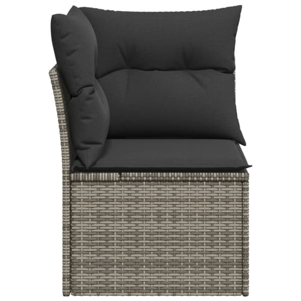 vidaXL hjørnemodul til havesofa med hynder polyrattan grå