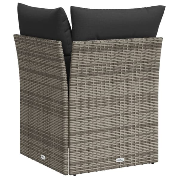 vidaXL hjørnemodul til havesofa med hynder polyrattan grå