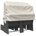 Miniatyrbillede 6 af 11: vidaXL 2-personers havesofa med baldakin og skamler polyrattan sort
