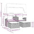 Miniatyrbillede 11 af 11: vidaXL 2-personers havesofa med baldakin og skamler polyrattan sort