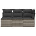 Miniatyrbillede 3 af 11: vidaXL 3-personers havesofa med hynder polyrattan grå