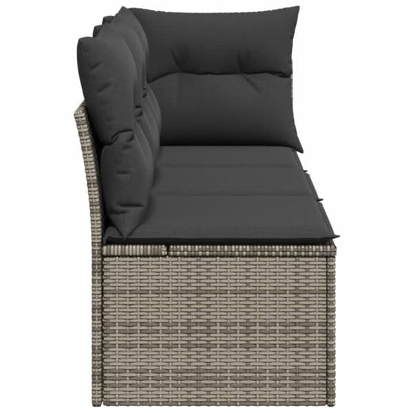 vidaXL 3-personers havesofa med hynder polyrattan grå