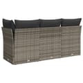 Miniatyrbillede 5 af 11: vidaXL 3-personers havesofa med hynder polyrattan grå