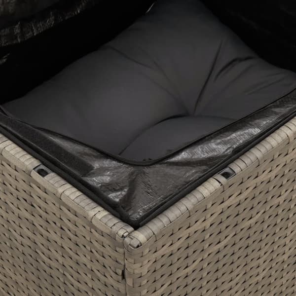 vidaXL 3-personers havesofa med hynder polyrattan grå