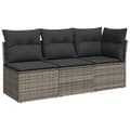 Miniatyrbillede 1 af 11: vidaXL 3-personers havesofa med hynder polyrattan grå