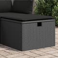 Miniatyrbillede 2 af 11: vidaXL haveskammel med hynde 55x55x37 cm polyrattan sort