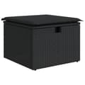 Miniatyrbillede 1 af 11: vidaXL haveskammel med hynde 55x55x37 cm polyrattan sort