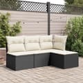 Miniatyrbillede 2 af 7: vidaXL haveskammel med hynde 55x55x37 cm polyrattan sort