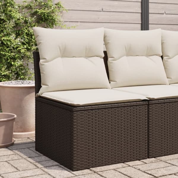 vidaXL sofamodul til haven med hynder polyrattan brun
