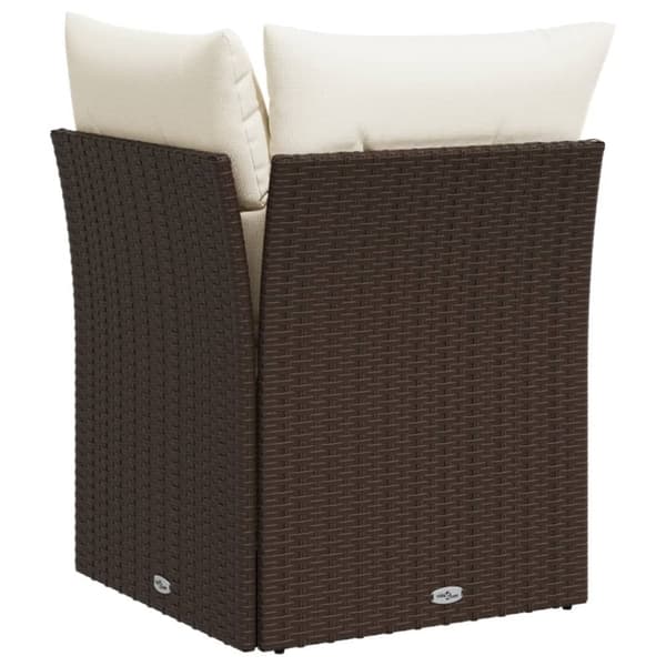 vidaXL hjørnemodul til havesofa med hynder polyrattan brun