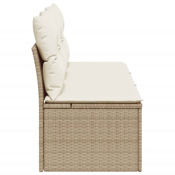 vidaXL 3-personers havesofa med hynder polyrattan beige