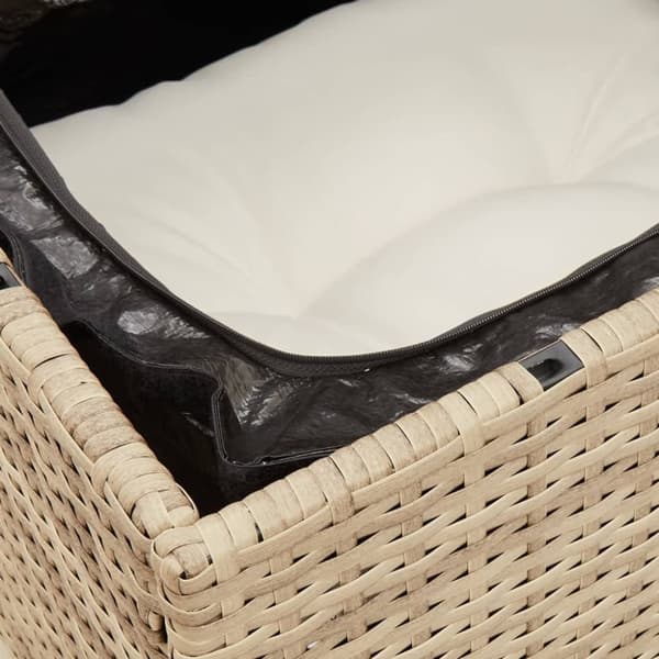 vidaXL 3-personers havesofa med hynder polyrattan beige