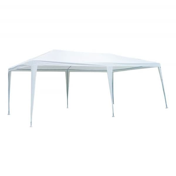 Aktive Plast Gazebo, 300 x 600 x 255 cm, Stålrör 24/18/18 mm, Vit - 53992