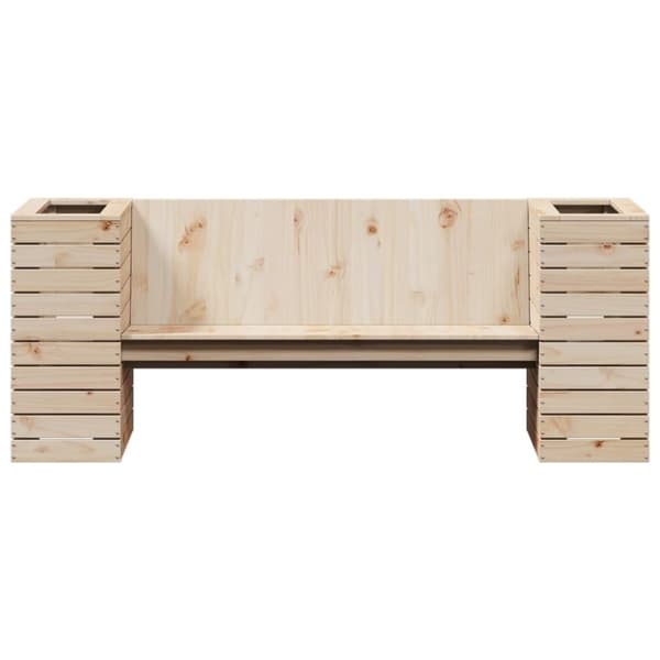 vidaXL bænk med plantekasser 167,5x60x65 cm massivt fyrretræ