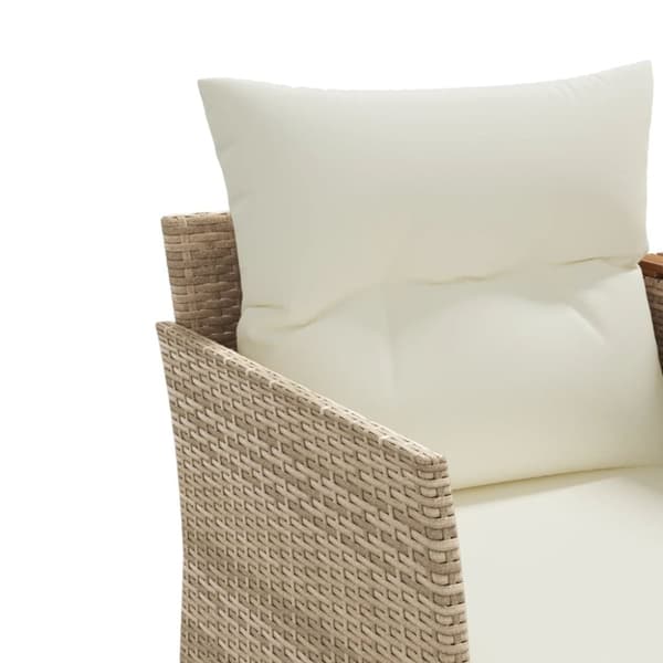 vidaXL 2-personers havesofa med skamler polyrattan beige
