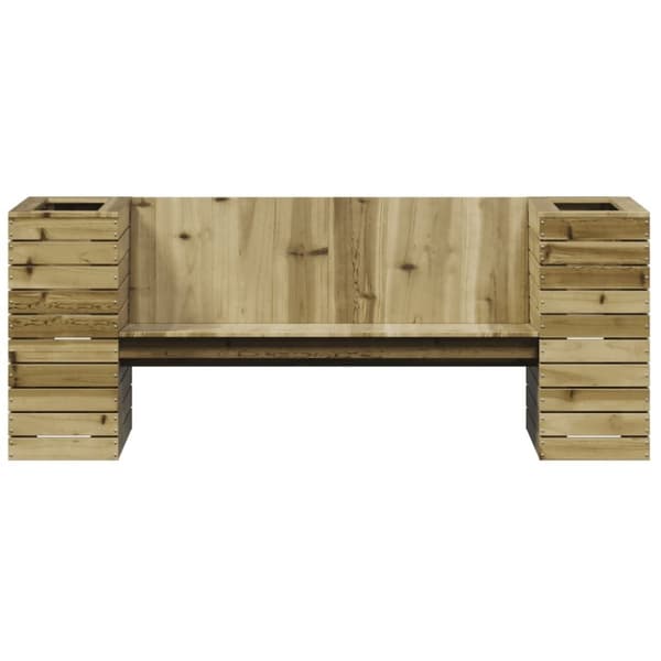 vidaXL bænk med plantekasser 167,5x60x65 cm imprægneret fyrretræ