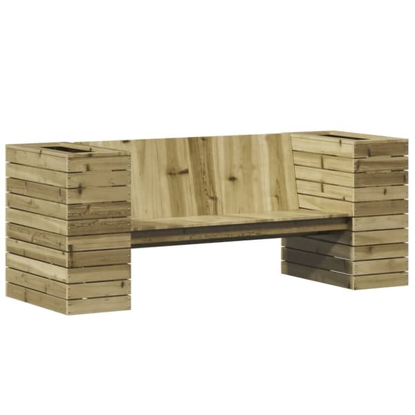 vidaXL bænk med plantekasser 167,5x60x65 cm imprægneret fyrretræ