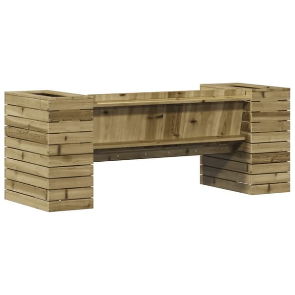 vidaXL Benk med plantekasser 167,5x60x65 cm impregnert furu