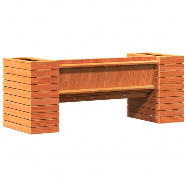vidaXL Benk med plantekasser voksbrun 167,5x60x65 cm heltre furu