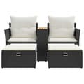 Miniatyrbillede 4 af 10: vidaXL 2-personers havesofa med skamler polyrattan sort