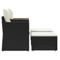 Miniatyrbillede 5 af 10: vidaXL 2-personers havesofa med skamler polyrattan sort