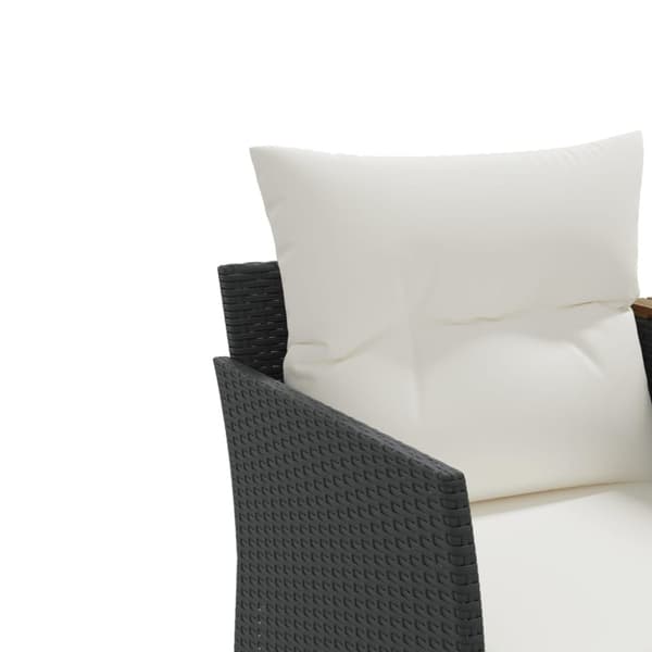 vidaXL 2-personers havesofa med skamler polyrattan sort