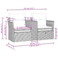 Miniatyrbillede 10 af 10: vidaXL 2-personers havesofa med skamler polyrattan sort