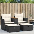 Miniatyrbillede 1 af 10: vidaXL 2-personers havesofa med skamler polyrattan sort