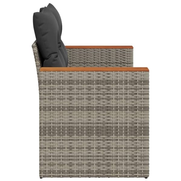 vidaXL 2-personers havesofa med hynder polyrattan grå