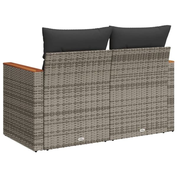 vidaXL 2-personers havesofa med hynder polyrattan grå