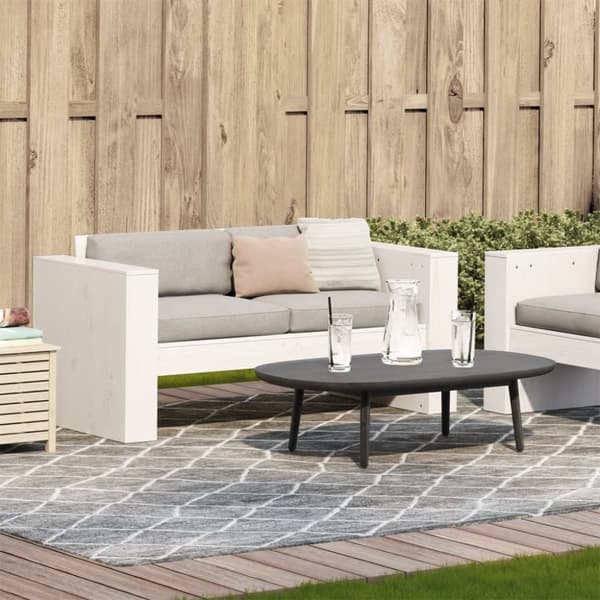 vidaXL Trädgårdssoffa 2-sits vit 134x60x62 cm massiv furu