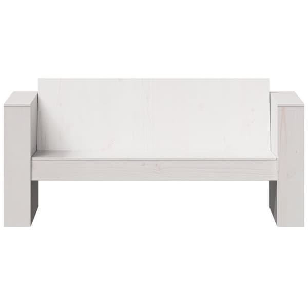 vidaXL Trädgårdssoffa 2-sits vit 134x60x62 cm massiv furu