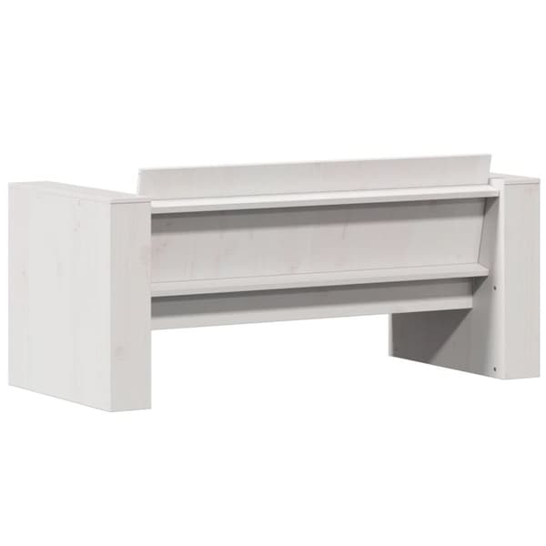 vidaXL Trädgårdssoffa 2-sits vit 134x60x62 cm massiv furu
