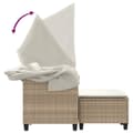 Miniatyrbillede 7 af 11: vidaXL 2-personers havesofa med baldakin og skamler polyrattan beige