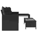 Miniatyrbilde 6 av 11: vidaXL Hagesofa med bord og puter L-formet svart polyrotting