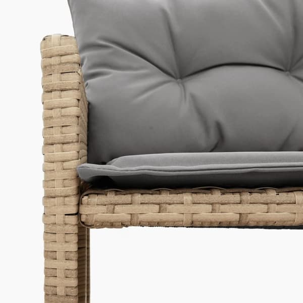 vidaXL Trädgårdssoffa med bord och dynor L-formad beige konstrotting