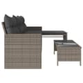 Miniatyrbillede 6 af 11: vidaXL havesofa med bord og hynder L-formet polyrattan grå