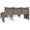 Miniatyrbillede 7 af 11: vidaXL havesofa med bord og hynder L-formet polyrattan grå