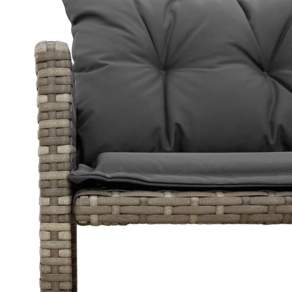 vidaXL Hagesofa med bord og puter L-formet grå polyrotting
