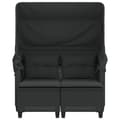 Miniatyrbillede 4 af 11: vidaXL 2-personers havesofa med baldakin og skamler polyrattan sort