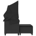 Miniatyrbillede 5 af 11: vidaXL 2-personers havesofa med baldakin og skamler polyrattan sort