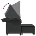 Miniatyrbillede 7 af 11: vidaXL 2-personers havesofa med baldakin og skamler polyrattan sort