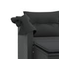 Miniatyrbillede 8 af 11: vidaXL 2-personers havesofa med baldakin og skamler polyrattan sort