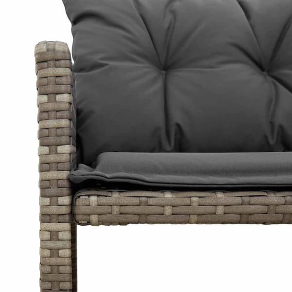 vidaXL Hagesofa med bord og puter L-formet grå polyrotting