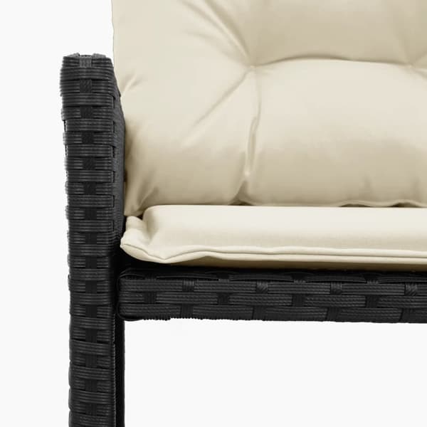 vidaXL havesofa med bord og hynder L-formet polyrattan sort