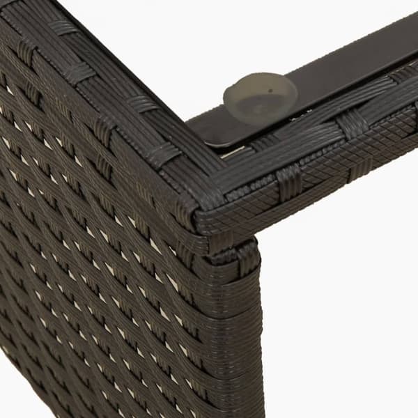 vidaXL havesofa med bord og hynder L-formet polyrattan sort