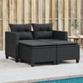 Miniatyrbillede 2 af 9: vidaXL 2-personers havesofa med skamler polyrattan sort